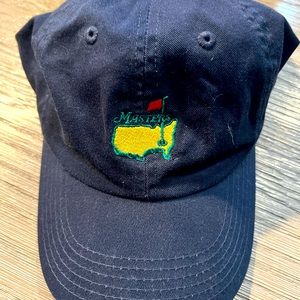 Youth Masters Augusta National navy blue strap back hat w/ classic yellow logo